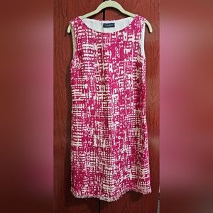 Piazza Sempione Woven Dress Pink & White Sheath Dress